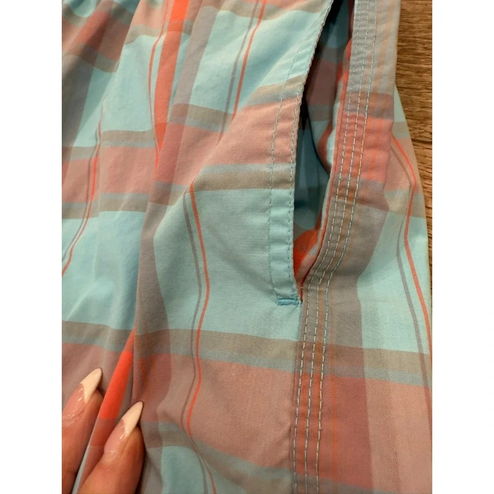 Daniel Cremieux Beachwear Men's Blue‎ Plaid Swimsuit Swim Trunks Size Large